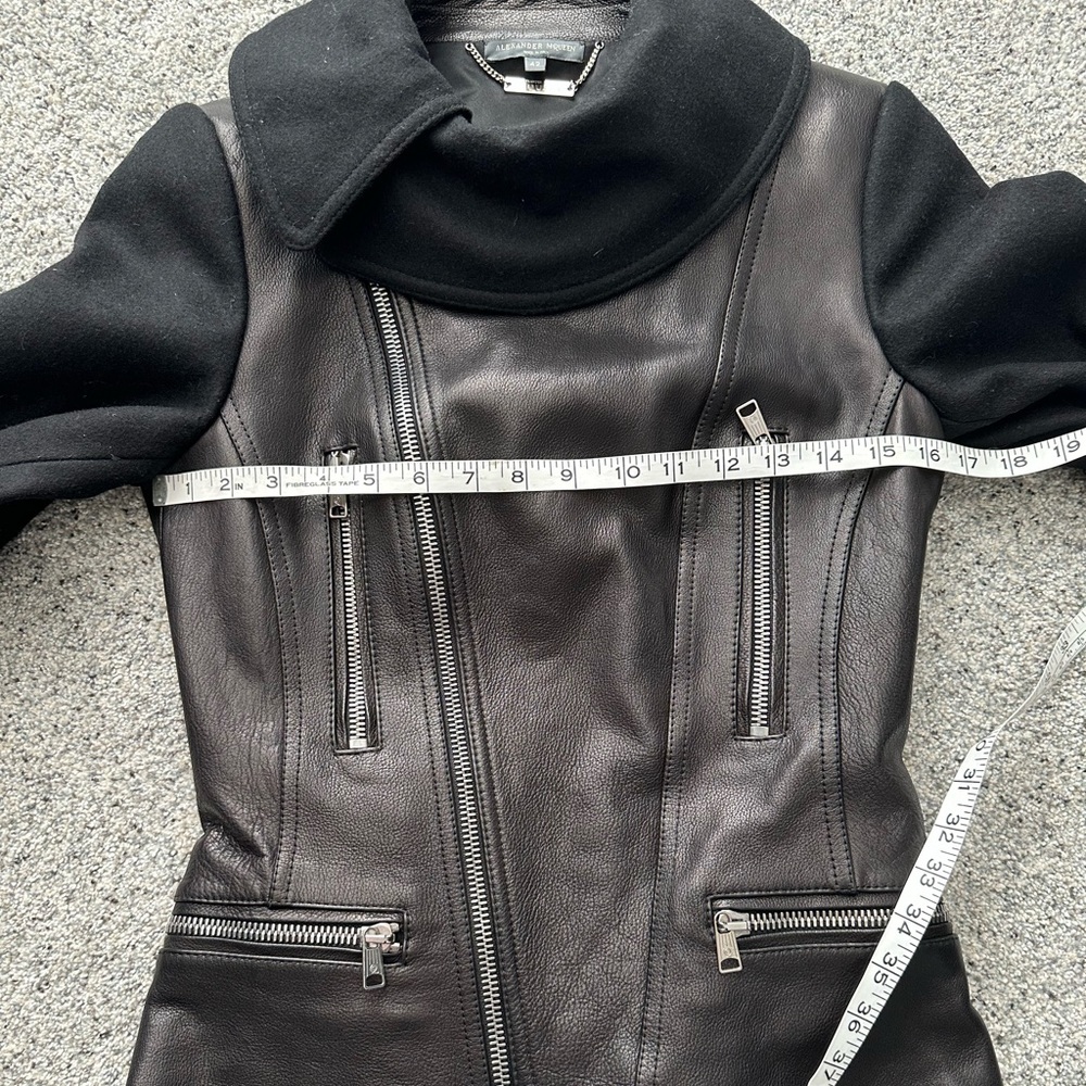 Alexander McQueen wool and leather moto peplum jacket 42 small 🖤💀🖤 - Picture 13 of 16